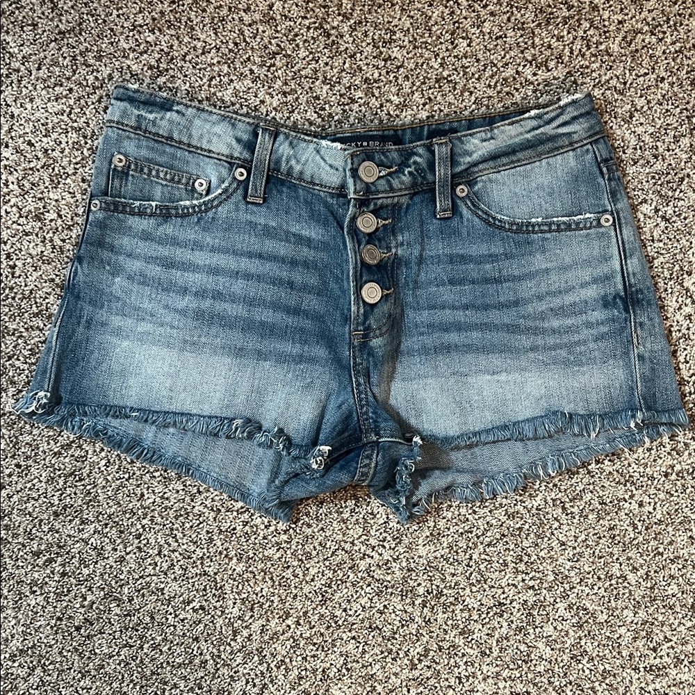 Lucky Brand button-fly denim shorts, size 4 / 27
